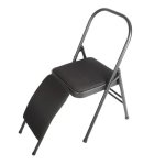 Nisorpa Yoga Chair Foldable Yoga Auxiliary Chair With Lumbar Back Support Balance Handstand Training Tool Black