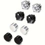 4 Pairs 6mm Stainless Steel Magnetic Stud Earrings For Men Clip-on Style Earrings Without Piercing