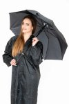 Senza Black Stick Umbrella With J-hook Handle