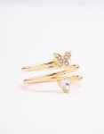 Goldair Gold Plated Heart Butterfly Wrapped Ring - M l