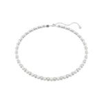 SWAROVSKI Matrix Tennis Necklace Crystal Pearl Round Cut White Rhodium Plated