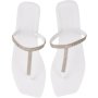 Clicks Diamante T-Bar Sandal White