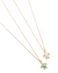 Goldair Gold Green & White Turtle Necklaces 2-PACK