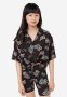 Tie-detail Printed Blouse - Black Stranger Things