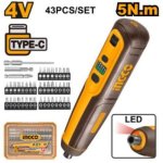 Ingco CSDLI04062 Screwdriver Cordless 20V Ps+c l + Bits