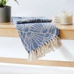 Cotton Bay Scallop Throw – Royal Blue