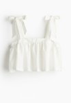 Linen-blend Top - White