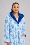Ladies Plush Hooded Coral Fleece Luxury Winter Gown