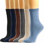 Mcool Mary Womens Crew Socks Casual Knit Cotton Comfy Breathable Cool Ankle Dress Socks For Girls 6PACK