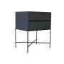 Everest Grey Two Drawer Side Table - Hidden Handles