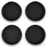 4-PIECE Set Of Heightened Anti-spill And Anti-slip Car Cup Mats-black
