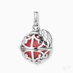 Engelsrufer Whisperer Silver Red Pendant With Mop Effect Sound Ball - M