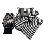 Pawsch Travel Trio By - Parisian Monochrome Black & White Striped Canvas Set