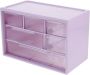 Desktop Drawer Organizer Box With 6 Compartments Purple Multi-function
