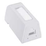 CAT6A 1-PORT Populated Surface Mount Box White NET-SURF-CAT6A-1P-L