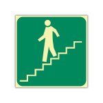 Sabs Stairs Going Down Left Photoluminescent Sign E9