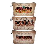 3 Pack African American Makeup Bag For Purse Afro Black Cosmetic Bags For Women Inspirational And Funny Gifts Small Travel Pouch