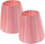 2-PIECE Pleated Fabric Lamp Shades Decorative Cloth Covers For Desk Floor