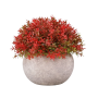 Vibrant Red Artificial Floral Potted Plant Lifelike Home D Cor