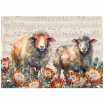Tear Resistant Deco Sheep With Proteas