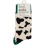 Clicks Trendy Green & Cow Printed Socks 7-11