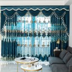 1PC Chenille Hollow Embroidery Curtain Sunshade Living Room Dining Room Bedroom Blue Curtain Window Treatment Home Decor