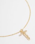 Goldair Gold Plated Cubic Zirconia Cross Pendant Necklace