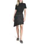 Tiered Fringe Skirt -black