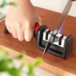 Stainless Steel Multifunctional Knife Sharpener Three-stage Sharpening Stone Household Scissors Fine Sharpening Sharpening Stone