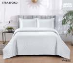 Simon Baker Stratford Bedspread - White Various Sizes - Queen - 250CM X 270CM Bedspread + 2 Pillowcases 50CM X 70CM + 5CM