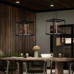 STELLAR Metal Chandelier Light Black And Gold