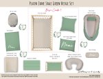 Cot Duvet Bedding Plain Jane Sage Green Beige Set Neutral