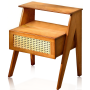 Bedside Table Side Table Nightstand Wood With Fabric Storage Drawer