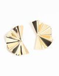 Goldair Gold Plated Statement Fan Stud Earrings