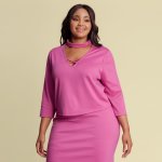 Plus Size Joy And Ash X-cross Crop Top - Candi Pink