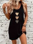 Heart Print Crew Neck Tank Dress Casual Sleeveless Dress For Spring & Summer Women's Clothing