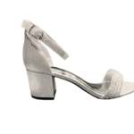 Ladies Sandal Heels In Silver - Silver 8