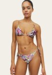 Padded Triangle Bikini Top - Purple Patterned