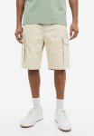 Regular Fit Twill Cargo Shorts - Beige