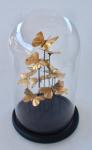 Glass Dome With Gold Butterflies 36X22CM