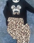 Black Leopard Print Tracksuit Set 6Y