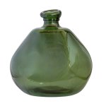 Large Balloon Green Glass Vase