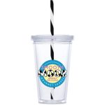 Malibu Double-wall Plastic Tumbler & Straw 470ML