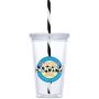 Malibu Double-wall Plastic Tumbler & Straw 470ML