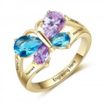N2025 - Personalized Gold Over 925 Sterling Silver Cz Ring