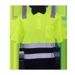 2 Tone Hiviz Golf Shirt Lime Navy 180G Polycotton Size S