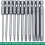 11/12 Pcs Torx Security Bit Set S2 Steel Magnetic Security Screwdriver Set 50/100MM Star Screwdriver Set For Shark Vacuum T6-T40