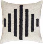 Zulu Pattern 5 Punch Needle Square Scatter Cover - 60 X 60CM Charcoal On Oatmeal