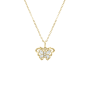 Yellow Gold Cubic Zirconia Butterfly Pendant On Bonded Chain