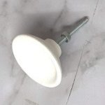 Resin White Doorknob Round 48MM X 20MM